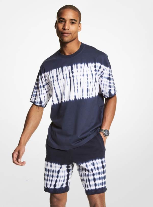 Panske Tricko Michael Kors Tie Dye Cotton Jersey Indigo - Oblecenie Michael Kors Akcia | FOAEZ-5470